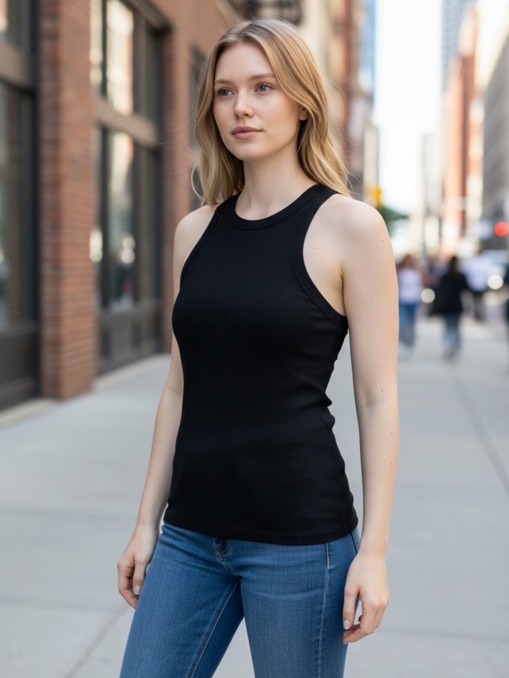 FP Movement Women's Ribbed Racerback Tank Top - Black
